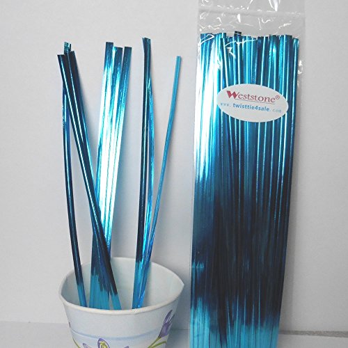 100pcs 7" Metallic Twist Ties (Light Blue)