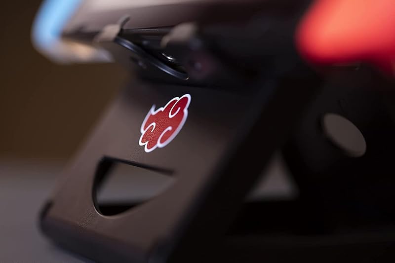Naruto Shippuden Soporte para Nintendo Switch, Switch 2, Smartphones y tabletas - Posición Ajustable - Diseño Akatsuki - Negro y Rojo