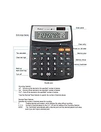 KARCE KC 560T 12, Calculadora de impuestos de 12 dígitos para escritorio, color negro