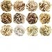 FESHFEN Scrunchy Scrunchies Synthetic Hair Bun Updo Hair Pieces Ponytail Hair Extensions Wavy Curly Messy Hair Bun Extensions Donut Hair Chignons Piece Wig