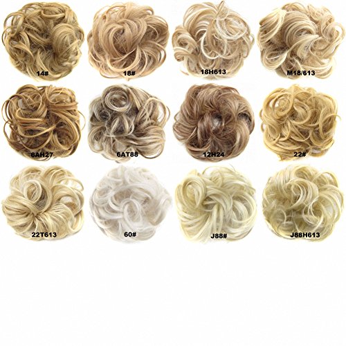 FESHFEN Scrunchy Scrunchie Hair Bun Updo Hairpiece Ponytail Extensions Hair Extensions Wavy Curly Messy Hair Bun Extensions Donut Hair Chignons Hair Piece Wig-6A#