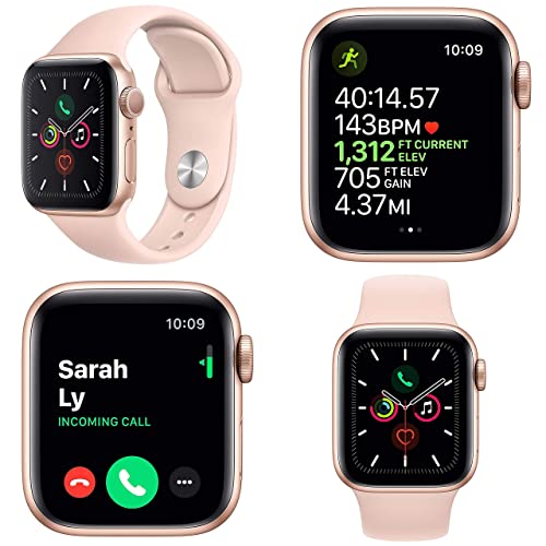 Apple Watch Series 4 (GPS, 40MM) - Gold Aluminum Case with Pink Sand Sport Band (Renewed)