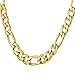 U7 Men Chunky Necklace Cool Punk Jewelry 18K Stamp Stainless Gold Plated 9MM Wide Figaro Chain 22 Inch