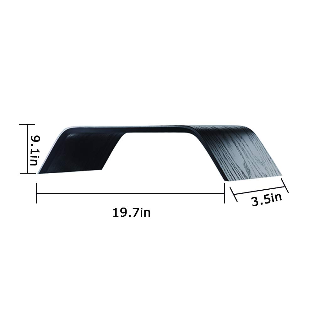 Halnziye Wooden Computer Monitor Stand, Durable Desk Riser Laptop Desktop Stands for MacBook, Universal Office PC Notebook Stand Holder/Household Flower Pot Rack (Oak Black)