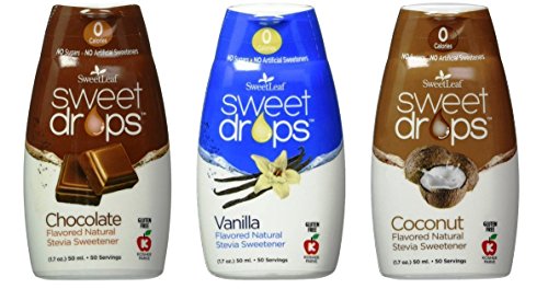 SweetLeaf Sweet Drops Flavored Stevia Sweetener 3 Flavor Variety Bundle, 1 Ea: Chocolate, Coconut, Vanilla