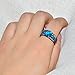 JunXin Brilliant Round Cut 8MM Aquamarine Blue Topaz Ring Blue Fire Opal for Women Size6/7/8/9(9)