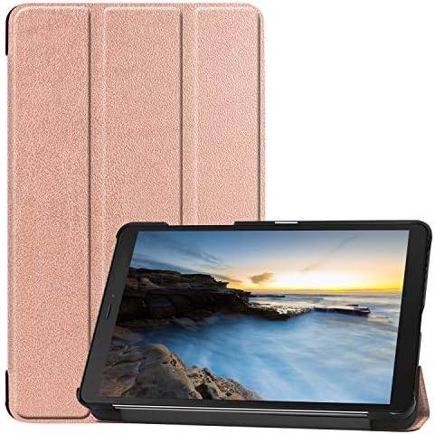 Jctek Slim Case for Samsung Galaxy Tab A 8.0 2019 Release Model T290 T295 T297, PU Leather Slim Flip Stand Full Protective Cover with Kickstand Shockproof (Rose gold)