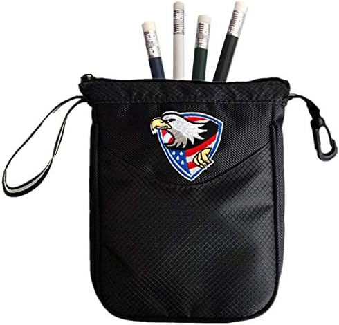 FINGER TEN Golf Pouch Bag Valuables Tee Clip Zipper Hook, with Free 4 Pcs Golf Pencil Value Pack, Travel Gear Style USA Eagle UK Flag FINGER TEN Golf Pouch Bag Valuables Tee Clip Zipper Hook, with Free 4 Pcs Golf Pencil Value Pack, Travel Gear Style USA Eagle UK Flag