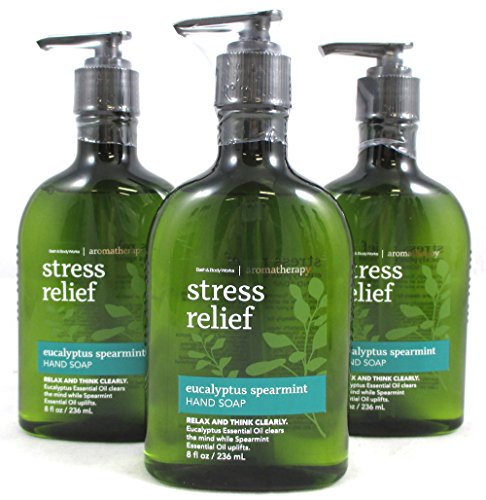 Lot of 3 Bath & Body Works Aromatherapy Stress Relief Eucalyptus Spearmint Hand Soap (Eucalyptus Spearmint)