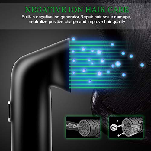 Hair Dryer Ionic Powerful Salon Blow Dryer Ceramic Infrared Ion Hair Blow Dryer Professional Hair Dryers Hair Styling Tools(2019New-Black)