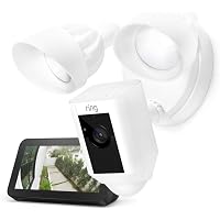 Ring Floodlight Camera (White) with Echo Show 5 (Charcoal)