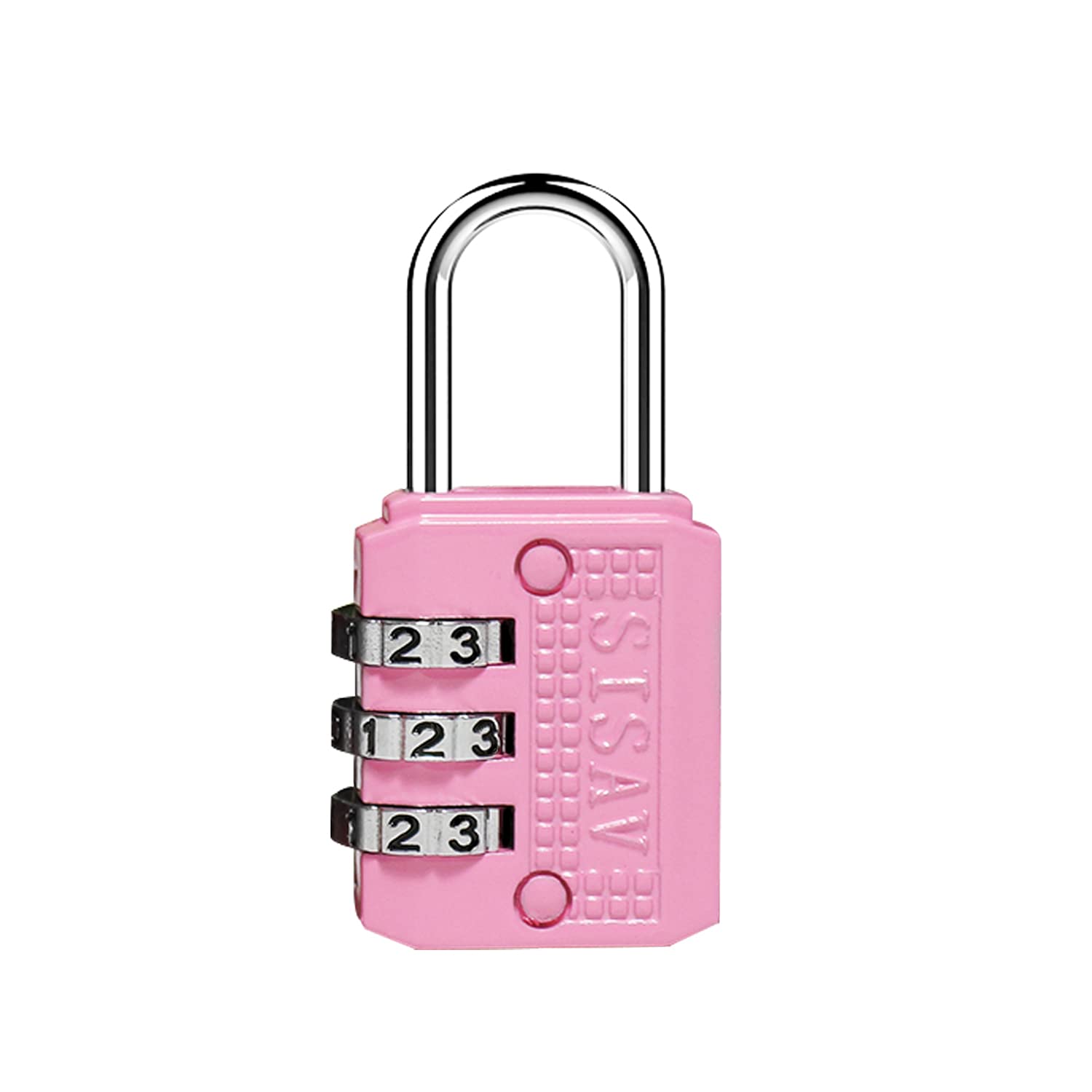 Photo 1 of SISAV 3 Digit Combination Lock,Gym Padlock,Outdoor Padlock,Suitable for School Lockers,Tool Boxes,Travel Backpack,Hasp(Pink 1pack)