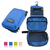 Pockettrip Hanging Cosmetic Bag Travel Case Makeup Toiletry Bag (Blue)