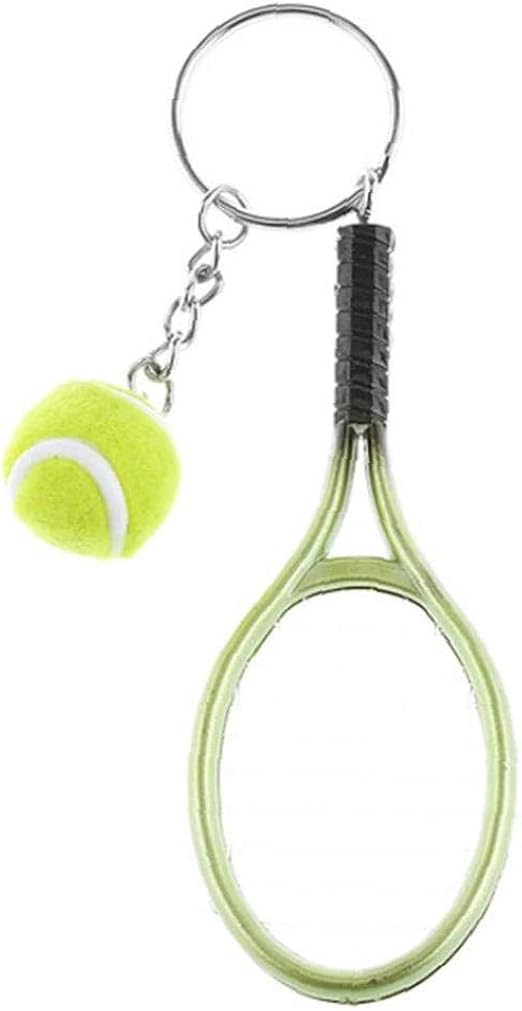 1 Mini Pc Tennis Racket Keychain Porteclés Mignon Sport Charme Balle