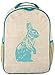 SoYoung Toddler Backpack - Raw Linen, Eco-Friendly, Non-Toxic, Retro-Inspired Design - Aqua Bunny