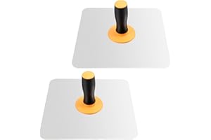 PINGEUI 2 PCS 12 x 12 Inches Drywall Hawk, Solid Aluminium Plastering Hawk, Masonry Hawk with Comfortable Grip Handle and Rou