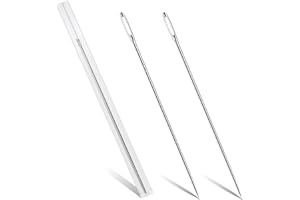 JUPEAN 2 Pcs Professional Upholstery Needles 12" Long Needle Tapestry Needle Leather Needles for Hand Stitching Large Sewing Needle for Repairing and Crafting Projects