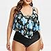 Mlide Women Two Piece Swimsuit Plus Size Tankini Bikinis Printed Flounce Top High Waisted Bikini Bathing Suit Bluethumb 3