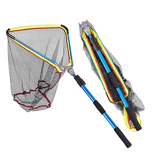 Leeny® Filets De Pêche Pliable Portable, Landing Net Capture Et Remise à L’eau En Toute Sécurité, 200cm Filet De Pêche…