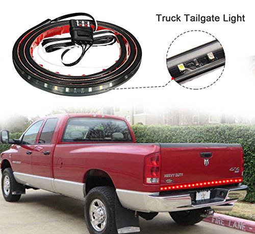 Carrep Universal Truck Tailgate Strip Light Side Bed Light Strips 5 Function Waterproof Turn Signal, Parking, Reverse,Brake Lights (60 Inches)
