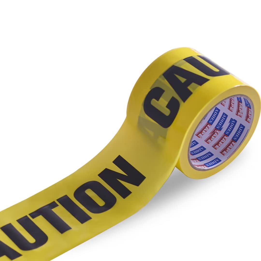 TAPEBEAR Hazard Warning Film, Yellow and Black Caution Roll, Party Decorations Safety Construction Barricade Tape 3" x 300ft