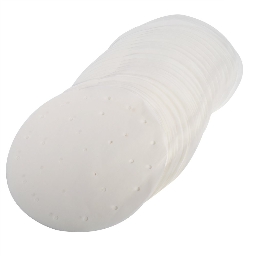 Fdit 100Pcs Dim Sum Paper 3 Sizes Non Stick Under Steam Mat for Bamboo Kitchen Restaurant Use(10 Inch)