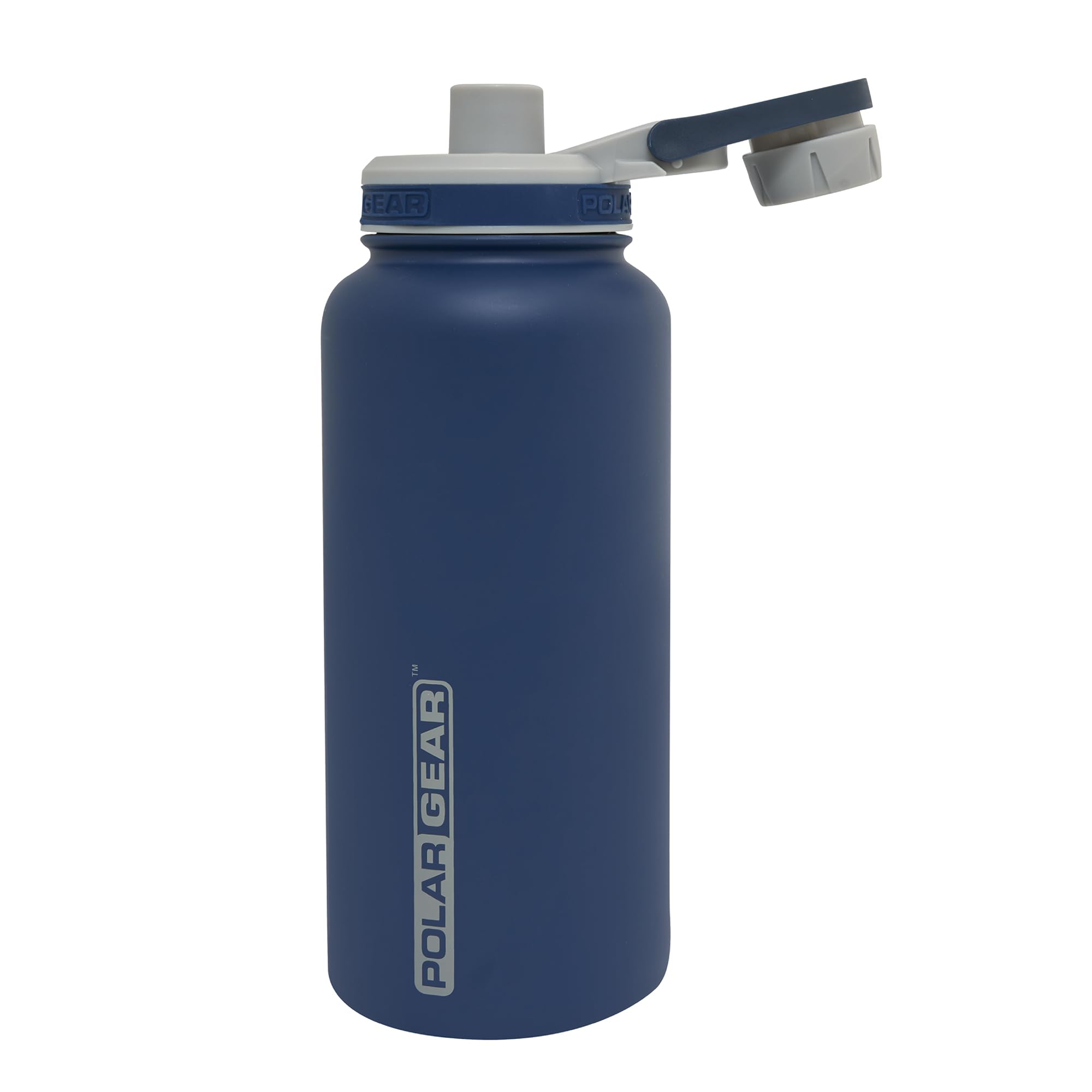 Polar Gear Stainless Steel Water Bottle 1L - Double Wall Vacuum Insulated Water Bottles with Dust Cover Screw Cap, Leakproof Metal Water Bottle, BPA Free Drinking Bottle with Carry Handle (Indigo)