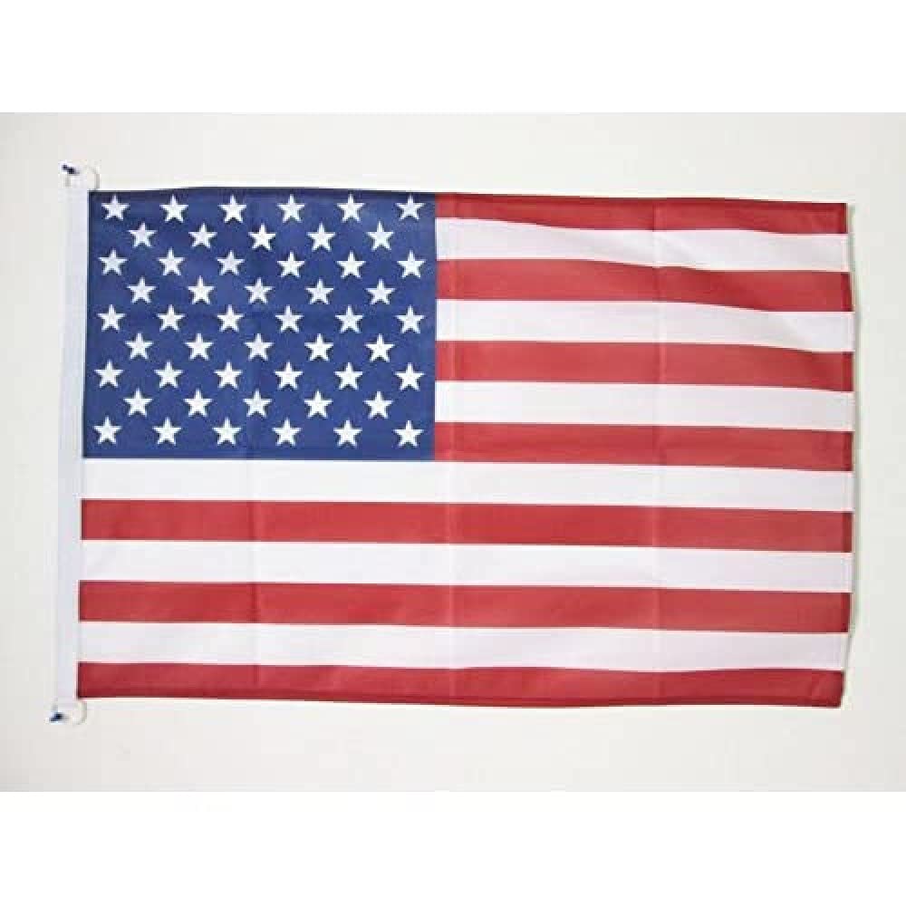 AZ FLAG - United States Flag - 2x3 Ft - For Outdoor - USA - US - American Banner Knitted Polyester with Two Plastic Rings - Fade Resistant - Vivid Colors - 2' x 3' Feet - 90x60 Cm