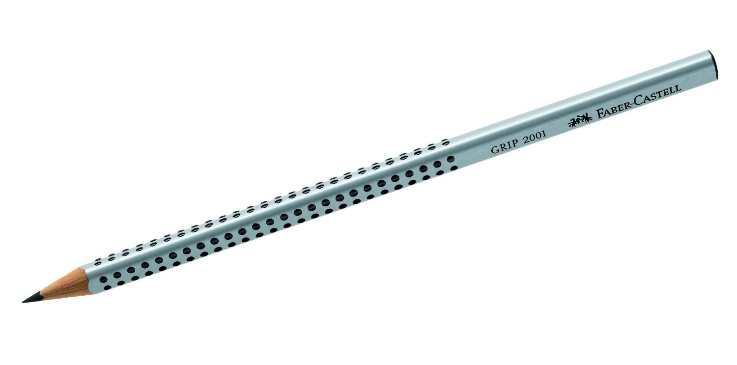 Faber-Castell Blacklead Pencil GRIP 2001-2H Pack Of 12, Silver