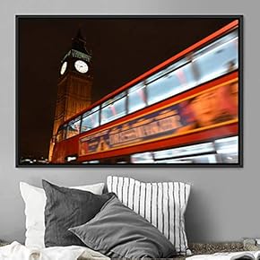 signwin Framed Canvas Wall Art City Illuminations Aerial...