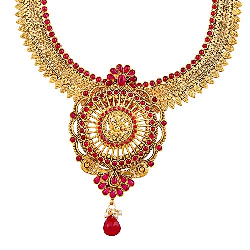 Crunchy Fashion Bollywood Style Gold Plated Traditional Indian Jewelry  Necklace Set with Earrings Tika for W