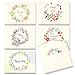 Jofanza Thank You Cards Greeting Card 30pcs Set Assorted with 5 Wreath Designs 30 White Adhesive Envelope (White)
