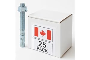 1/2" x 5.5" inch, 25 Pack of Plated Wedge Anchors Concrete Fasteners
