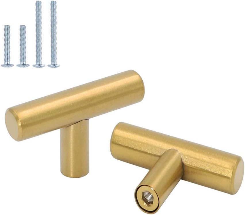 15x Goldenwarm Möbelknöpf Edelstahl SchrankKnauf Gold - LS201GD T