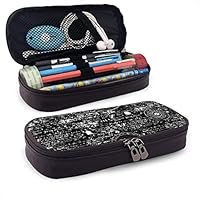 Pgonesex Tea and Coffee Theme Leather Cute Pencil Case - High Capacity Pencil Pouch Stationery Organizer Multifunction Cosmetic Makeup Bag, Perfect Holder for Pencils and Pens