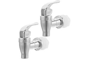 OSALADI 2pcs 16-22mm Water Jug Spigot Replacement Plastic Beverage Dispenser Tap Silver Cooler Faucet Valve
