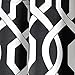 Lush Decor Edward Trellis Curtains Light Filtering Window Panel Set for Living, Dining, Bedroom (Pair), Black, 52