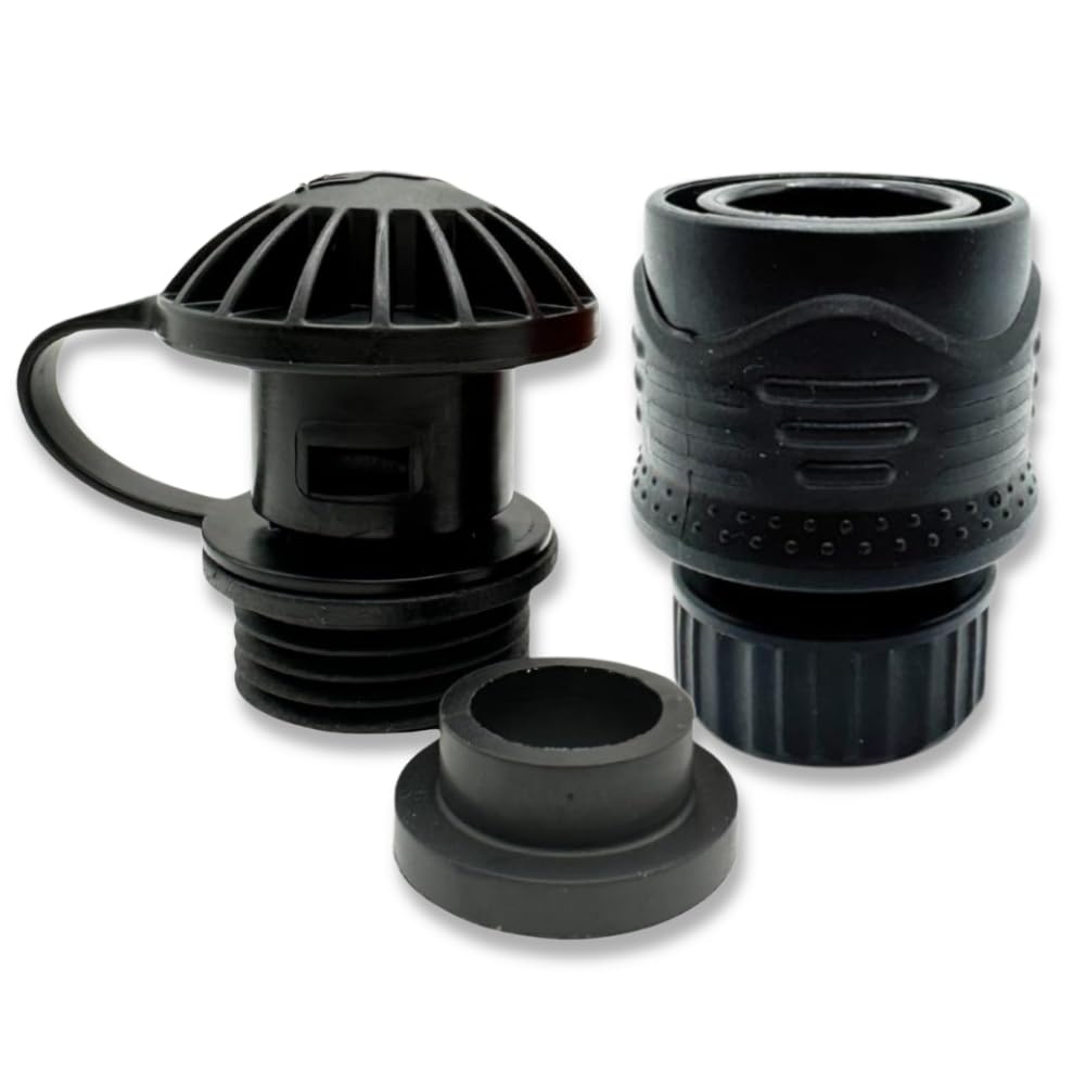 Flush-M Outboard Quick Connect Flush Kit for Suzuki with Cowling Gasket Seal & Red Hose - Compatible with All Suzuki Engines from 25HP - 350HP - UV Stable & Durable Glass Filled Nylon - Black