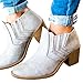 Younsuer Women's Autumn Winter Chunky Low Heel Chelsea Round Toe Faux Stacked Ankle Bootie