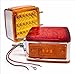 All Star Truck Parts 2pc Amber/Red 39 LED Double Face Stud Mount Pedestal Fender Stop Turn Tail Light for Heavy Truck Trailer Peterbilt Freightliner Kenworth Mack Western Star Left & Right Side Lights