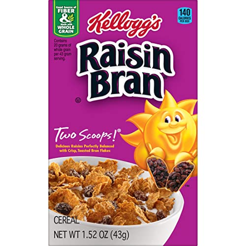 KELLOGG’S RAISIN BRAN, BREAKFAST CEREAL, ORIGINAL, 1.52OZ