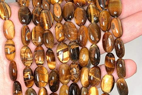 14X10MM Yellow Tiger Eye Gemstone Oval Loose Beads 7", Beading, Jewelry Making, DIY Crafting, Arts & Sewing by Perfect Beads Store