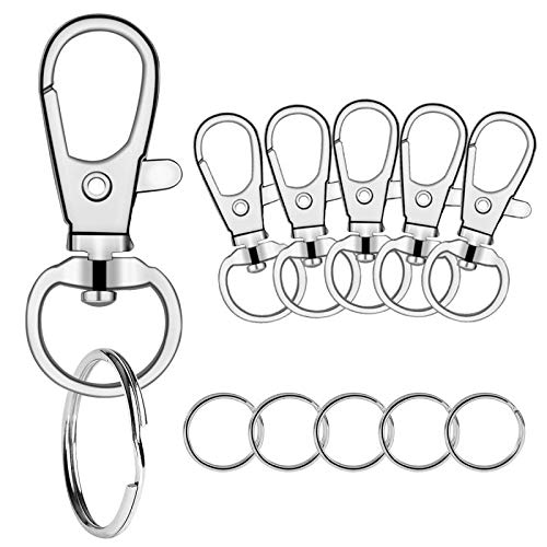 Photo 1 of 100 Pcs Premium Swivel Snap Hooks with Key Rings