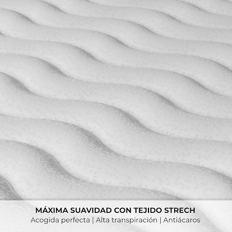 - Colchón Viscoelástico Reversible 180x180cm Gredos con Altura ±15cm. Tejido Strech y Tejido 3D Transpirable | Especial para Cama Nido | Firmeza Medio-Alta | Adaptable | Hecho en España