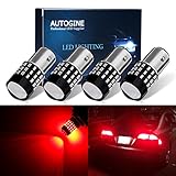 AUTOGINE 4 X Super Bright 9-30V 1157 2057 2357 7528 LED Bulbs 3014 54-EX Chipsets with Projector for Tail Lights Brake Lights, Brilliant Red