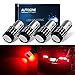 AUTOGINE 4 X Super Bright 9-30V 1157 2057 2357 7528 LED Bulbs 3014 54-EX Chipsets with Projector for Tail Lights Brake Lights, Brilliant Red