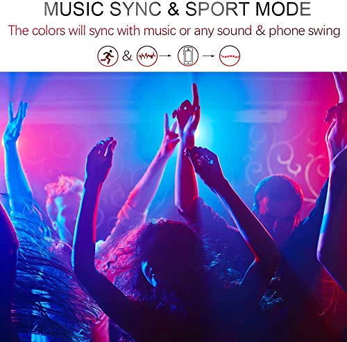 Led Strip Lights Bluetooth,16.4ft Color Changing Strip Lights 5050 SMD RGB LED Tape Light IP67 Waterproof for Party Bar Car Home Kid’Room DIY Decoration …