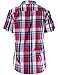 Ladies' Code Women's Short Sleeve Checkered Plaid Button Down Shirt Top