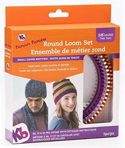 Authentic Knitting Board Premium Round Loom Set, 3/8" Gauge