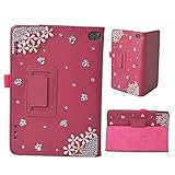 Spritech(TM) Luxury Bling Rhinestone Design Elegant Flower Decor Smart-shell Stand Cover for Fire HD 10 Inch Display Tablet (5th Generation - 2015 Release Only)